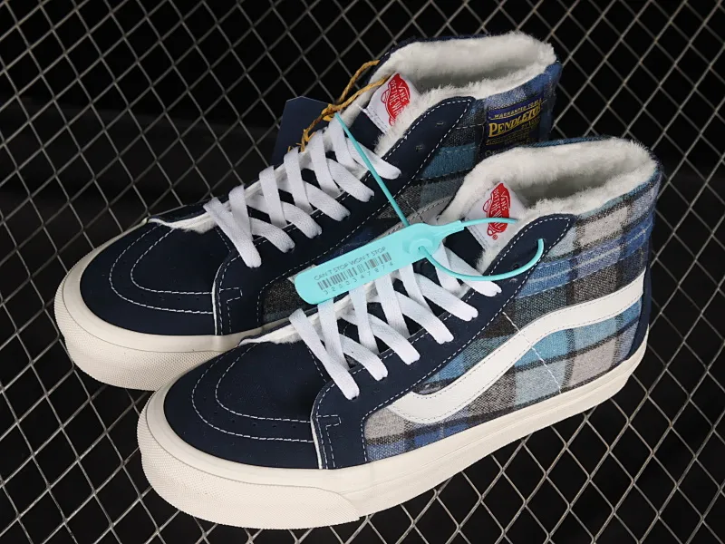 All categories Vans Vans series Vans Hi Vans high-top plus velvet Vans Sk8-Hi x Pendleton joint model plaid element high-top casual sneakers VN0A38GF9GS plus velvet